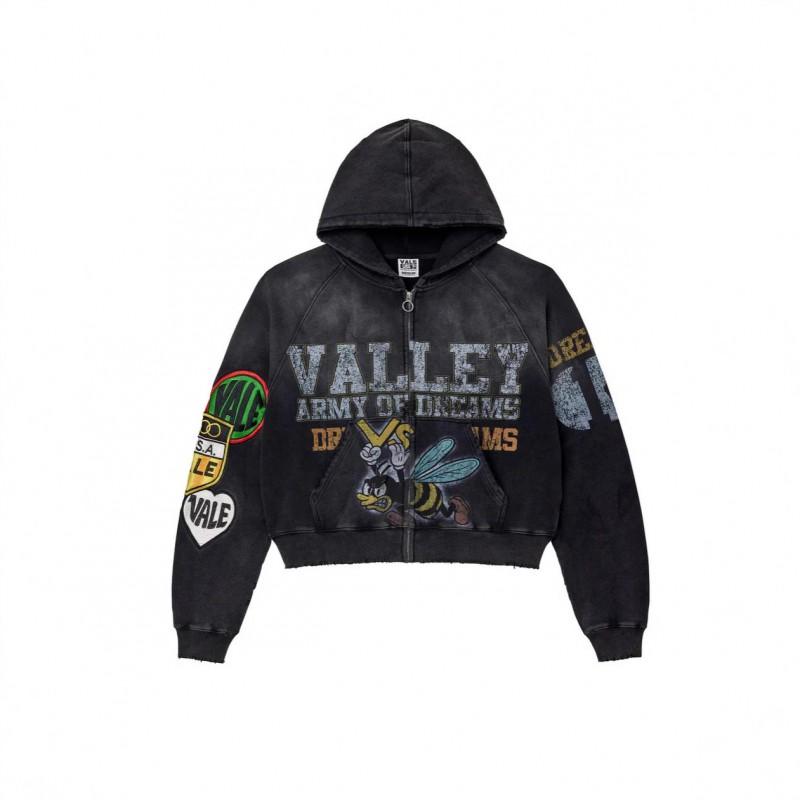 Y2K Camo Print Zip Up Hoodie Loose Fit Casual Sweatshirt Youth