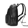 TS JYL laptop bag,Vintage Soft Leather Backpack Fashion Business Travel Laptop School Bag