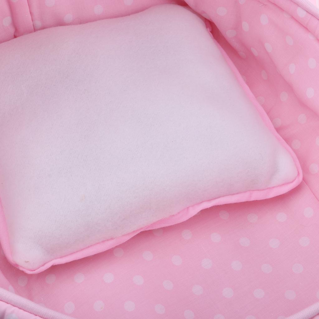 Lovely 11inch Silicone Simulation Newborn Baby Doll with Soft Basket Quilt