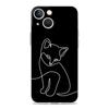 Чехол для телефона iPhone 17 Чехлы iPhone Air 16 15 12 13 14 Pro Max 7 8 Plus 16Pro iPhone11 Мягкий чехол Кошачья линия Черные кошки