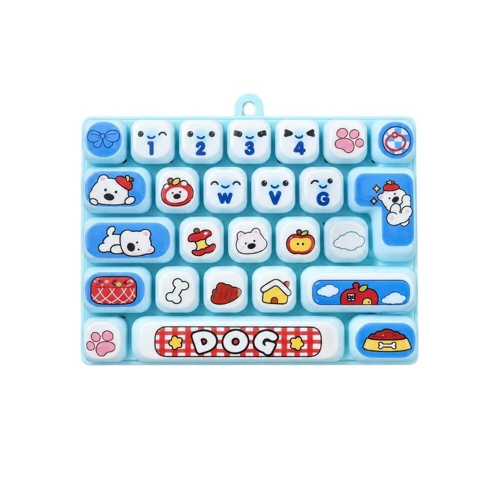 Cute 26 Grid Keycap Keychain Anti Stress Stress Relief Fidget Toy Office Use
