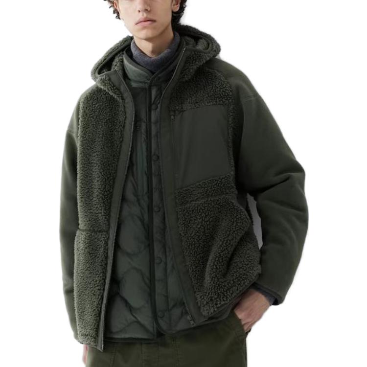 Uniqlo Худи на молнии из флиса унисекс, коллаборация с White Mountaineering, Осень/Зима 2023, оверсайз, 463350-58