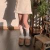 Thick Warm Mid Tube Socks Lolita JK Knit Socks Women Sweet Cotton Mid-Calf Socks  Women
