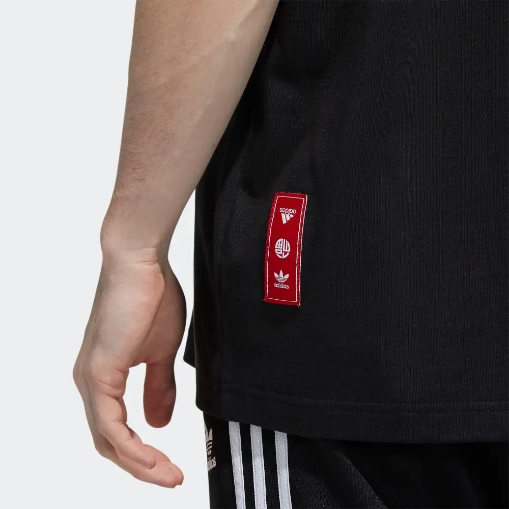 Men's adidas originals Printing Casual Sports Short Sleeve Black T-Shirt H09193