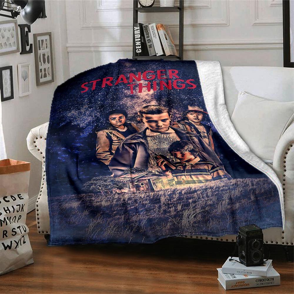 1pc Stranger Things Adventure flannel Blanket for Super Soft Cute Comfort Blanket for Travel Bedding Couch Sofa Blanket Y82527