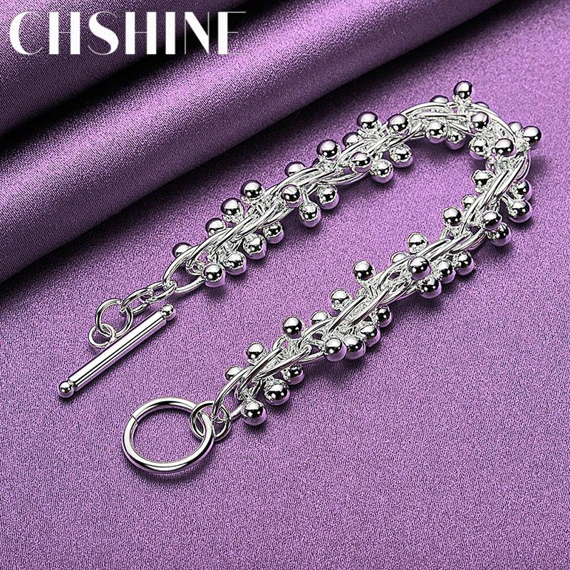 CHSHINE 925 стерлингового серебра виноград бусины цепочка браслет мода шарм свадебная вечеринка высокое качество для женщин ювелирные изделия