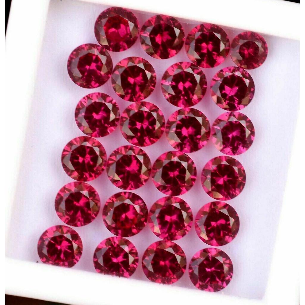2.30 Carat CERTIFIED 12 pcs Natural Red Ruby Round Cut Ring Size Loose Gemstone