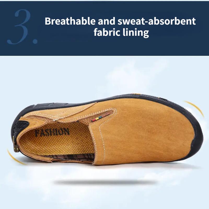 Plus Size 39-48 Men Genuine Leather Casual Shoes Comfortable Soft Sole Anti Slip Daily Walking Driving Office Loafers for Daily Wear Business