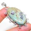 RubyFuchsite Gemstone Handmade 925 Sterling Silver Jewelry Pendant 2.44" L8u78