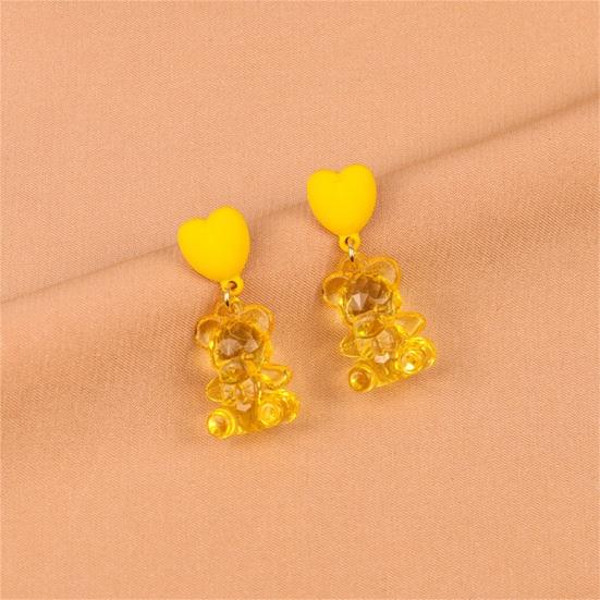 1 пара серег-капель в форме медведя, шикарные удобные серьги с милым медвежонком из мультфильма