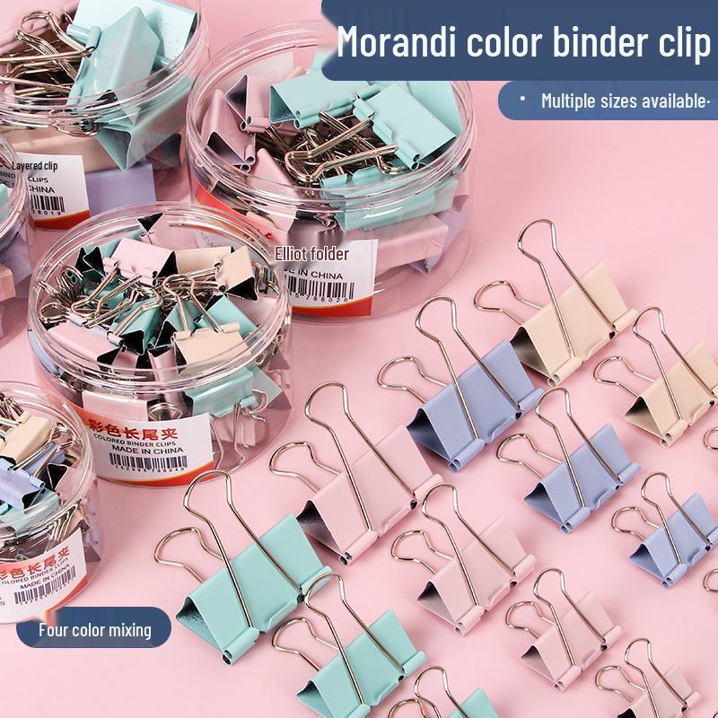 Morandi Color Phoenix Tail Metal Paper Clips - Long Tail, High-Value, Colorful Office Stationery Clips