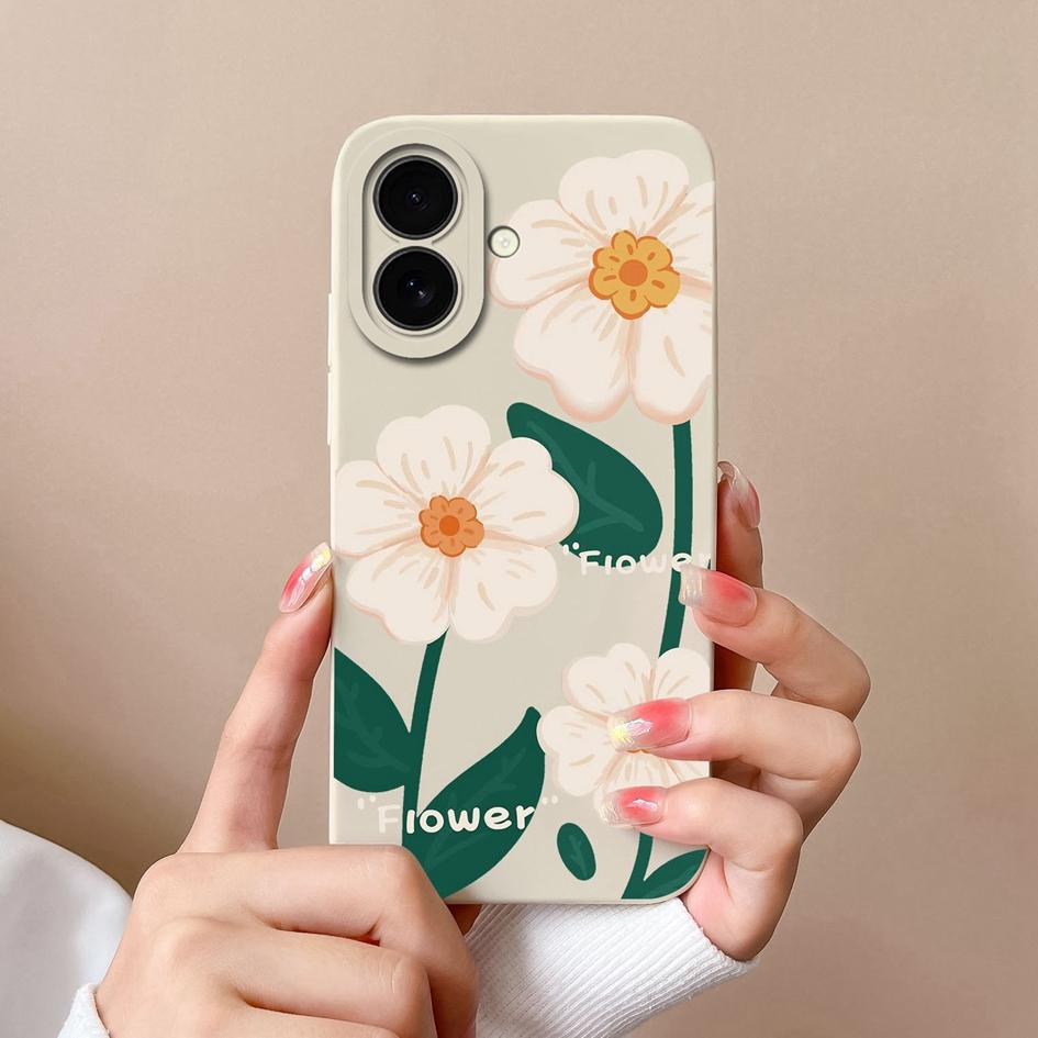 Чехол для Apple iPhone 16 Plus 16pro 16promax с милым авокадо, милыми цветами, мягкий, тонкий, с жидким силиконом, окрашенный, противоскользящий, противоударный корпус для iPhone Capa