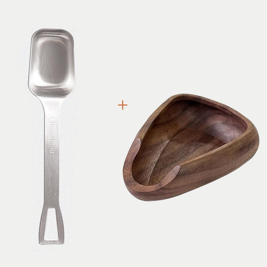 Coffee Beans Dose Trays Wooden Bean Shovel Scoops Ceramic Weighing Bean Dish Coffee Powder Measuring Tray Coffee Accessories