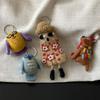 Puppy Wool Felt Animal Pendant Dog Cartoon Keychain Cartoon Rabbit Keyring  Couple