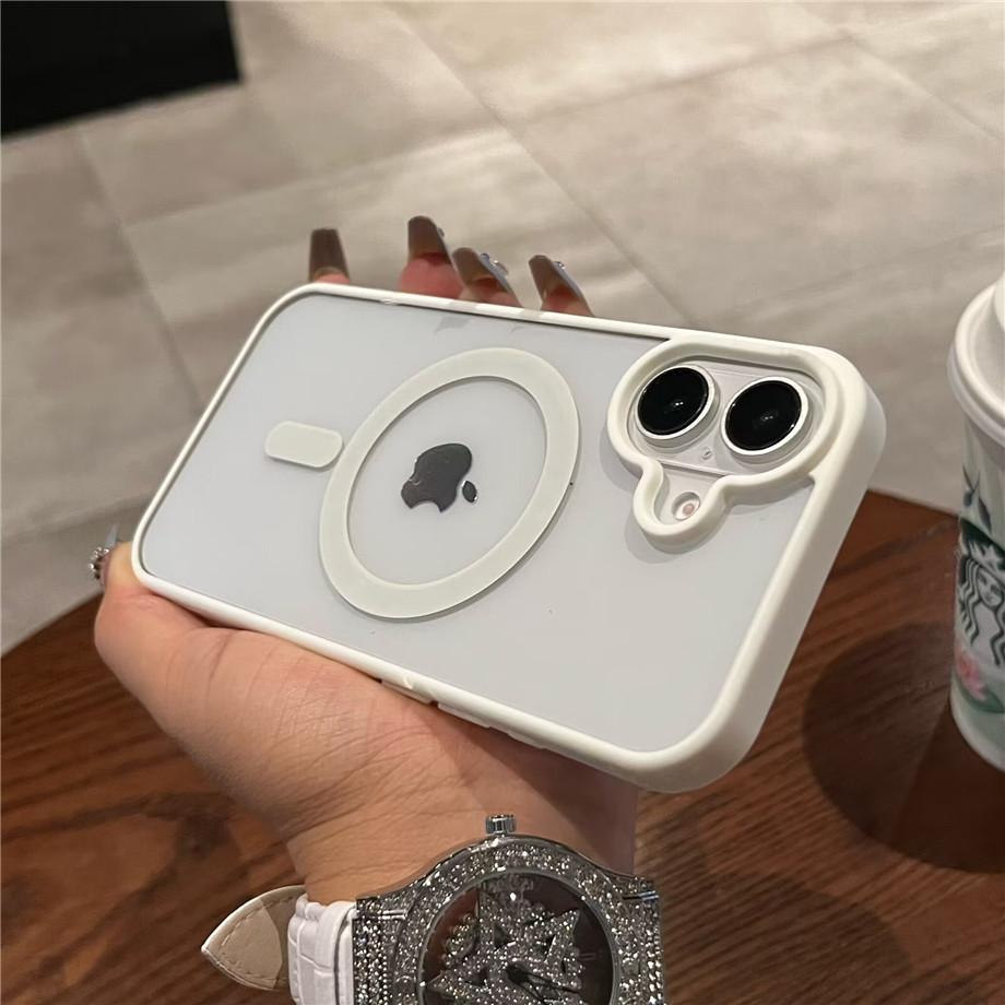 Роскошный прозрачный чехол Magsafe для iPhone 11 12 13 14 15 16 Pro Max Mini Plus с магнитной беспроводной зарядкой, бампер, чехлы