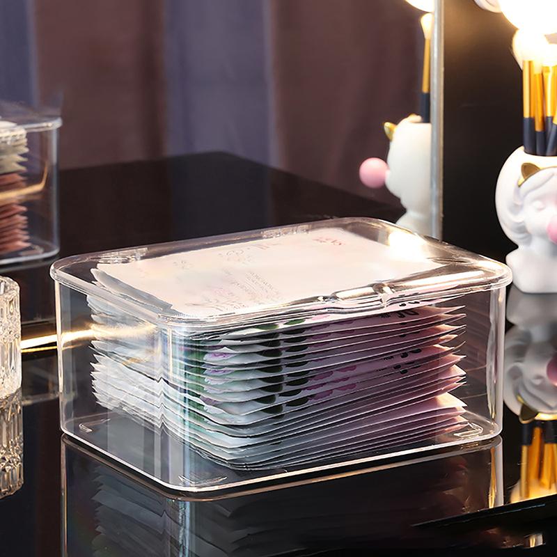 Настольный ящик для хранения Косметика Прозрачная корзина Ящик для масок для лица Пылезащитный Маска для лица Маска для лица Сортировочный ящик