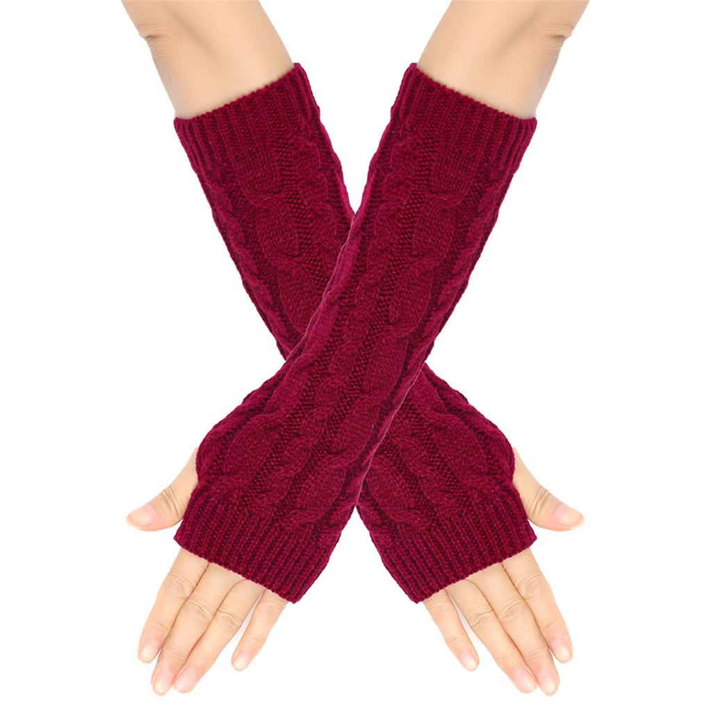 1pair Women's Wool Arm Covers Winter Comfortable Oversleeves Knitted Sleeves for Winter Comfort