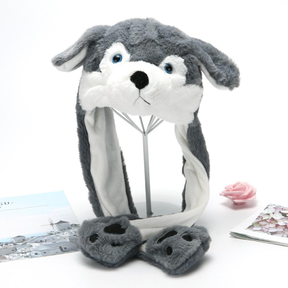 Panda Capybara Jumping Up Cap Penguin Plush Hat Toys Funny Capybara Ear Moving Hat Birthday Gifts