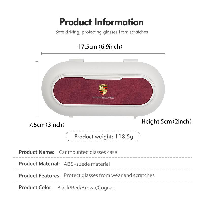 For Porsche Car Glasses Clip Multifunction Velcro Leather Sun Visor Clip Panamera 911 Carrera-GT 918-Spyder 997 991 968 Cayman