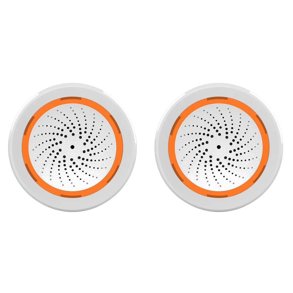 Умная сирена-сигнализация Tuya Zigbee Звуковой световой датчик Умная сирена-сигнализация 90 дБ Удаленное управление через приложение Система защиты безопасности дома
