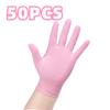 20/50/100PCS Pink Nitrile Gloves Household Cleaning Nitrile Gloves Kitchen Cooking Petcare Beauty Nail Multifunctional Tool