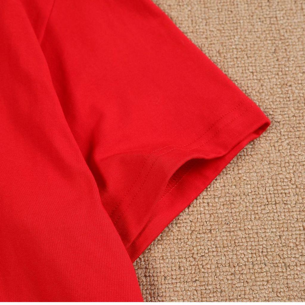 2026 Christmas Parent-Child T-Shirt - Santa & Reindeer Design for Families of 3-4, Pure Cotton, Short-Sleeve