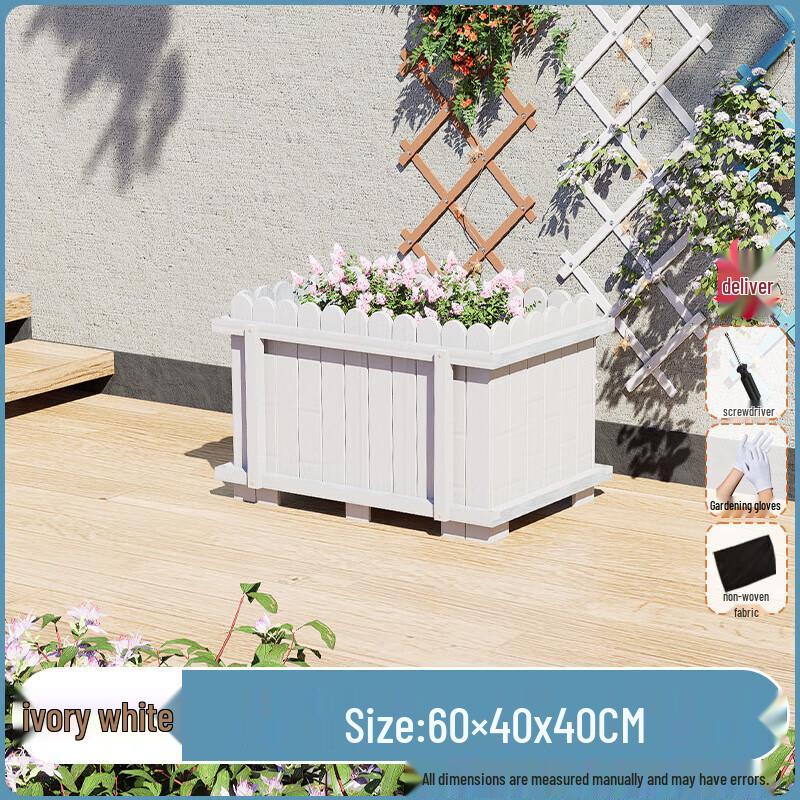 Outdoor Carbonized Solid Wood Planter Box
