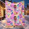 Gabby's Dollhouse Pattern Blanket for Home Decoration, Bed, Sofa, Car Travel, Camping, Suitable for All Seasons, Birthday Christmas Gift