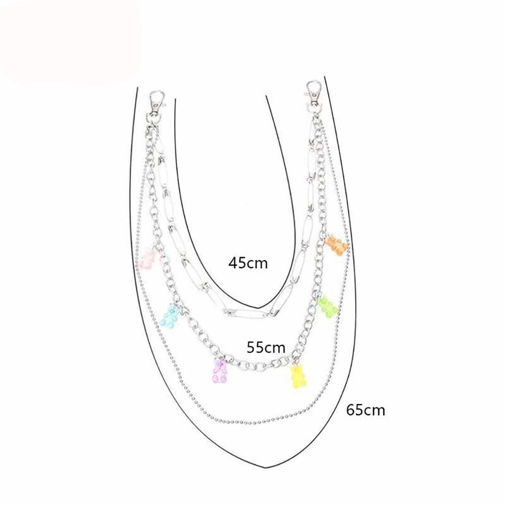 Punk Simple Hip Hop Student Girl Zinc Zinc Alloy Belt Chain Jewelry Gift Jeans Chain Bear Waist Chain