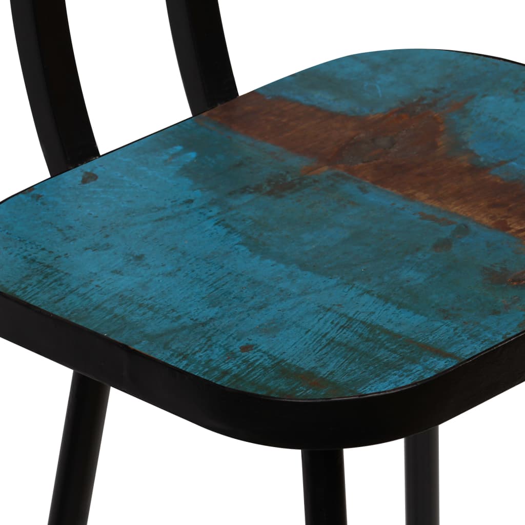 Bar Stool Set 2 Pieces Solid Reclaimed Wood