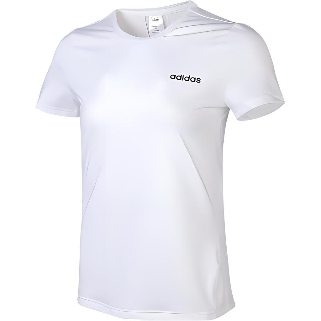 Adidas D2M однотонная круглая горловина модная универсальная футболка с коротким рукавом обычная женская футболка топы белая DU2303