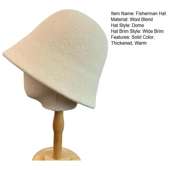 Панама регулируемая шерстяная зимняя теплая женская повседневная шляпа-ведро с широкими полями универсальный аксессуар