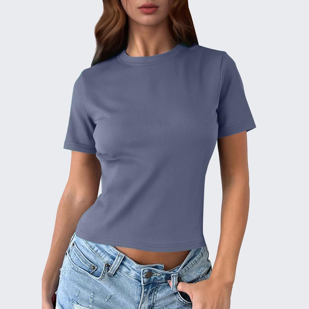 Женские футболки с короткими рукавами и круглым вырезом, весенние топы, повседневные свободные базовые футболки