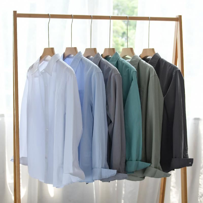 Pure Cotton, Autumn Men's Fashion Business Comfortable Slim British Style Work Casual with Breathable Cotton Long Sleeve Shirt