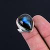 925 Sterling Silver Third Eye Chakra Labradorite Gemstone Statement Ring US 8