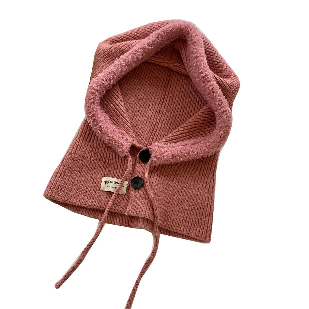 Мягкая Теплая Балаклава Шапка Вязаный Капюшон Шарф Шапка для Лыж Пеших Прогулок Универсальная Женская Ветрозащитная Шаль-Шапка с Защитой Шеи