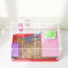 2-Tier Metal and PP Hamster Cage with House, Water Tank and Wheel, 47x30x27 cm