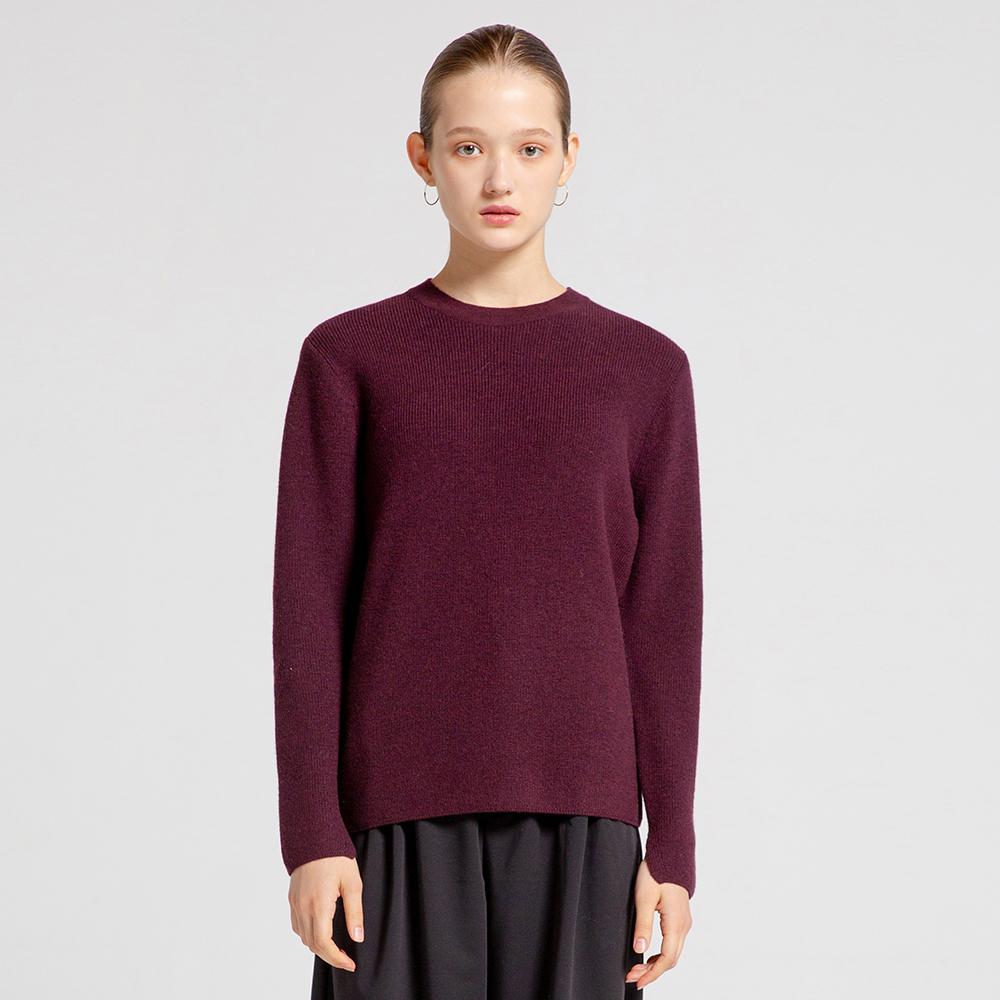 VIABON DE VIA 100% Wool Soft Round Neck (Wine)