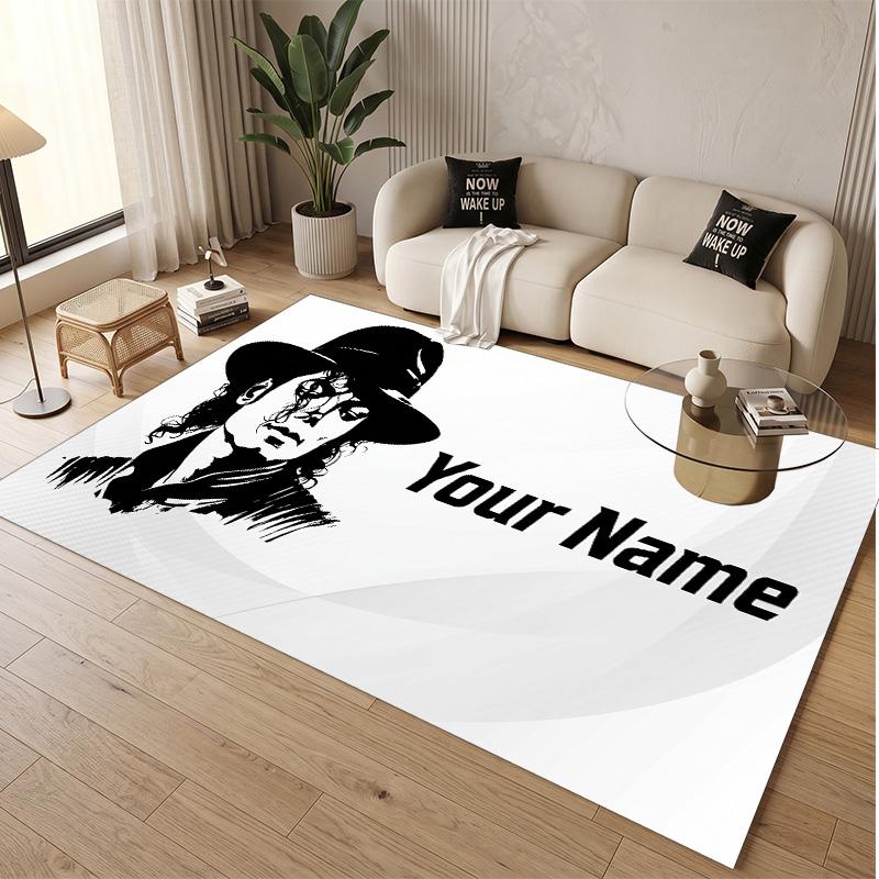 Personalized Crystal Velvet Carpet Michael Jackson Pattern Non Slip Floor Rug