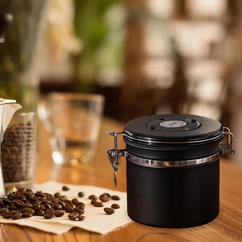 Coffee Bean Container Tea Sugar Canisters with Date Record Tool Airtight Storage Tank Household