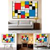 Red Yellow Blue Abstract Grid Artwork For Living Room Decor