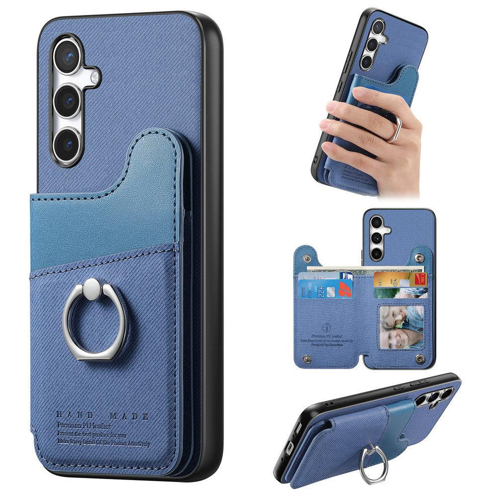 Кожаный чехол-кошелек с RFID-защитой для Coque Samsung A56 5G 2026 Держатель-кольцо Etui Galaxy A36 A26 A17 A16 A06 A 16 17 36 56 Чехол