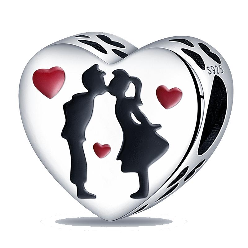 Copper Boy Girl Couple Lovers Beads Marriage Charms Dangle Fit Original Bracelet Charms Jewelry Women Diy