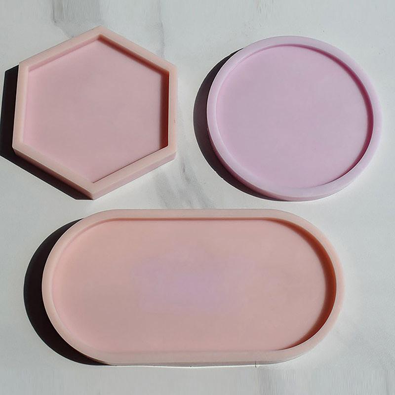 1Pc Tray Mold Storage Box Silicone Mold Diy Coaster  Mold Ashtray Cement Flower Pot Mold Resin Casting Plaster Mold