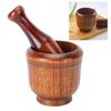 Wooden Grinding Bowl Household Kitchen Manual Garlic Ginger Spices Grinder Mortar Pestle Set KTY