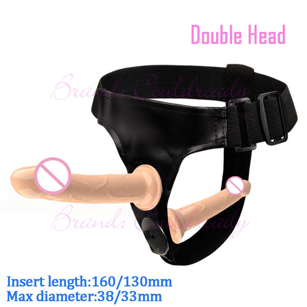 Double Penis Dual Ended Strapon Ultra Elastic Harness Belt Strap On Dildo Adult Sex Toys for Woman Couples Anal Soft Dildos