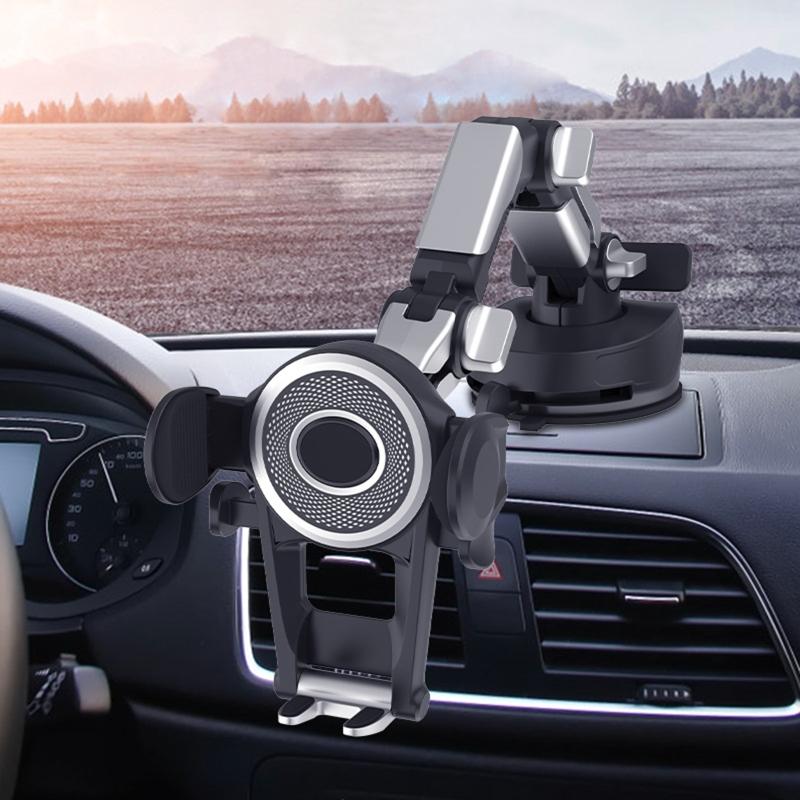 Автомобильный держатель для телефона GPS Крепление Универсальный держатель для смартфона Держатель для вентиляционного отверстия автомобиля Крепление на приборную панель/лобовое стекло Подставка с присоской