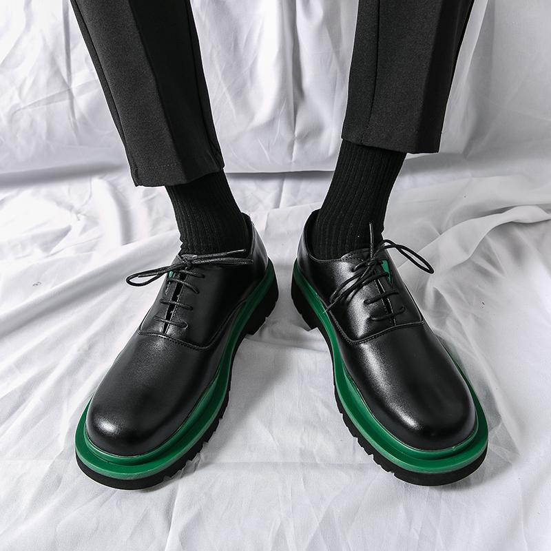Модные мужские туфли на толстой подошве, увеличивающие рост, модные уличные туфли с модными цветными блоками, повседневные туфли, повседневные вечерние туфли для мужчин