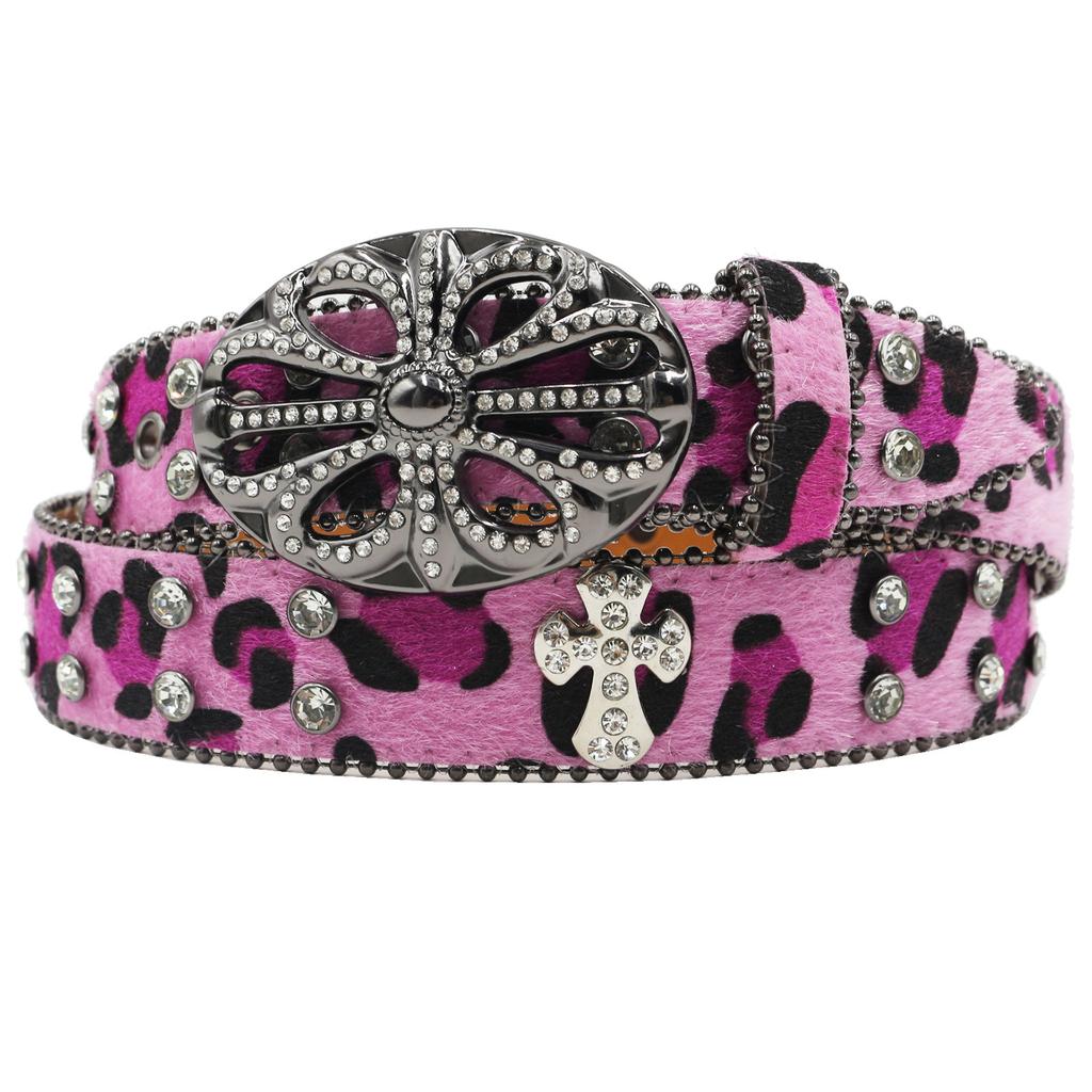New Gothic Leopard Print Plush Belt Spring and Summer Retro Evergrande Shibuya Hot Girl American Wide Belt