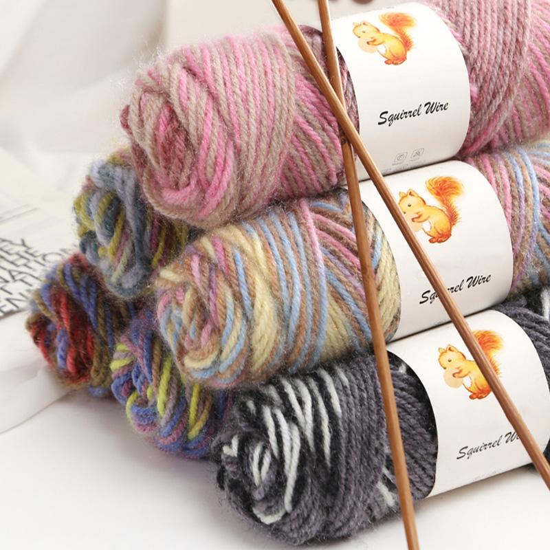 75 г/рулон пряжи Squirrel Cashmere Пряжа для шапок, шерстяная пряжа для вязания, разноцветные нитки для ручного вязания, перчатки, пряжа для вязания крючком, шарф, смешанная зима